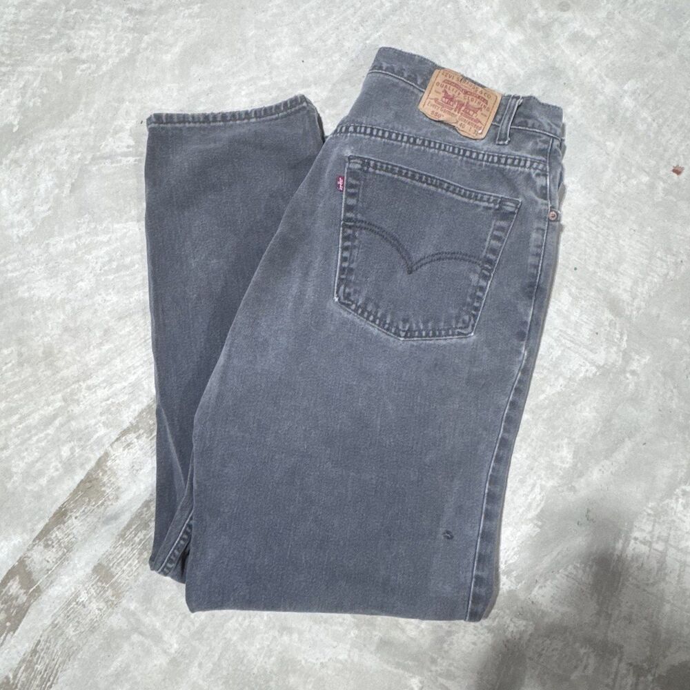 Vintage Levis 550 Relaxed Fit Jeans Mens W40 L32 Faded Black Grey Made in Canada
